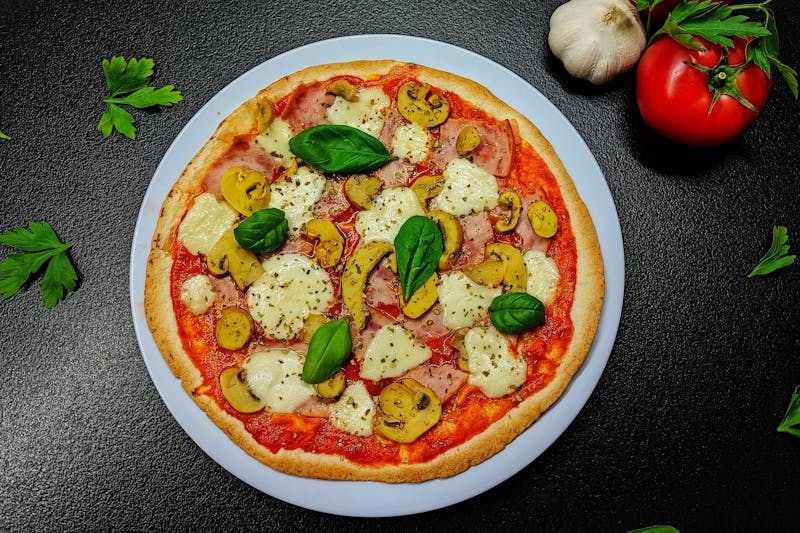 Truffle Mushroom white pizza with exotic mushrooms